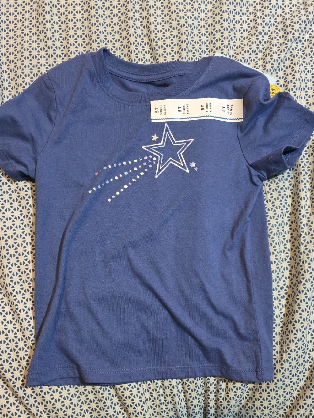 Cat & Jack Navy Star Tee with Sparkle Trail